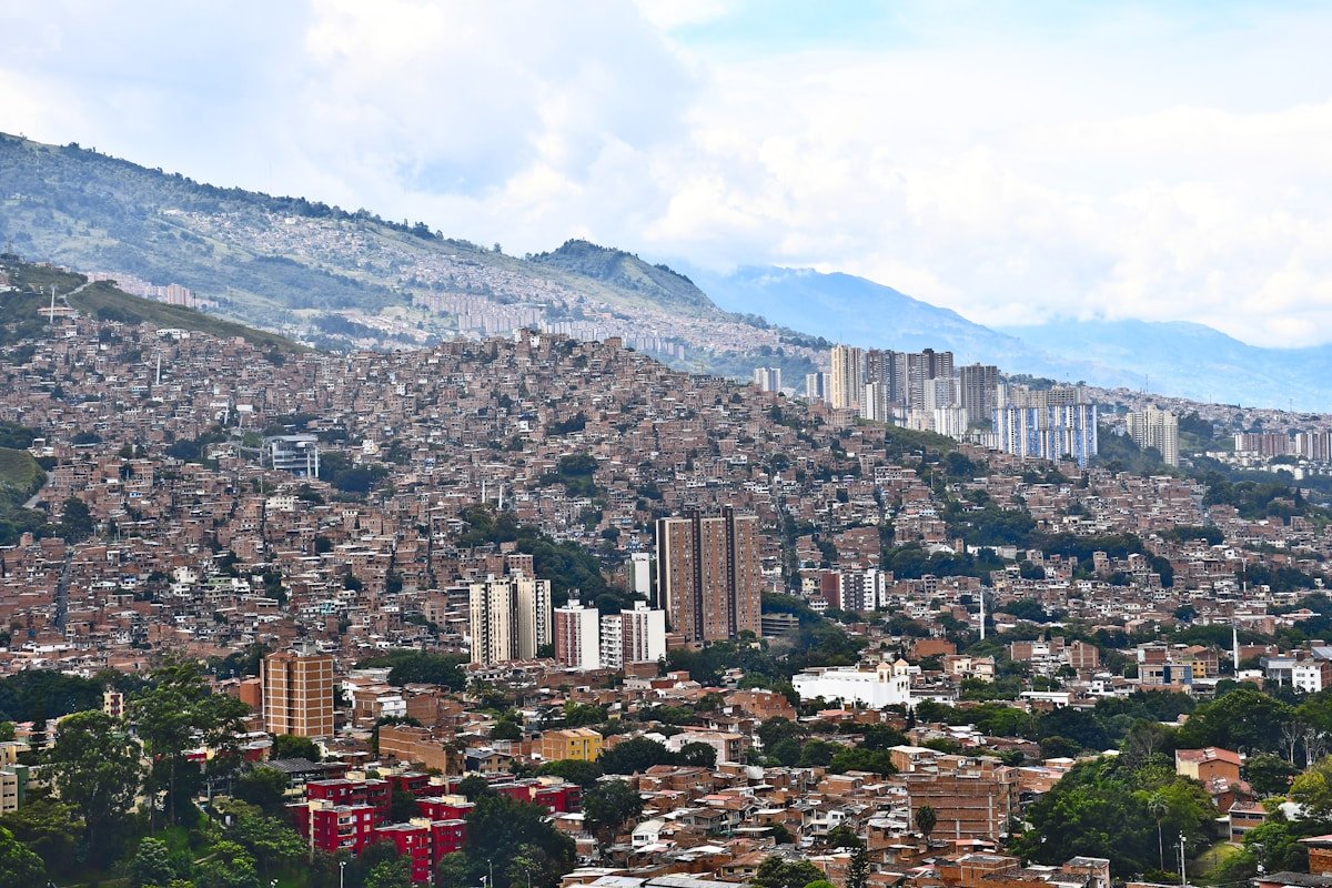 Manizales city spread across green Andean hillsides in Caldas, Colombia