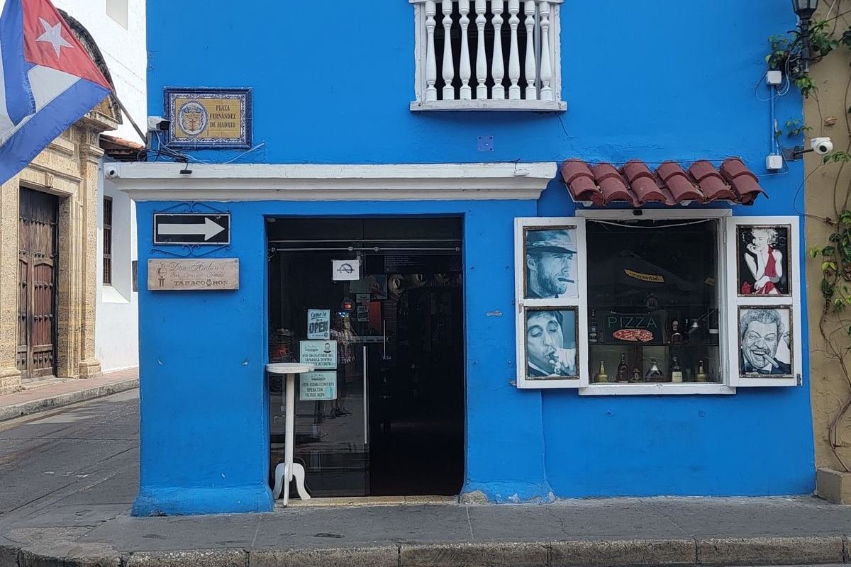 Paying at a restaurant in Cartagena, Colombia