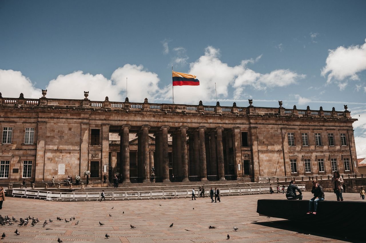 Plaza de Bolivar in central Bogota, Colombia