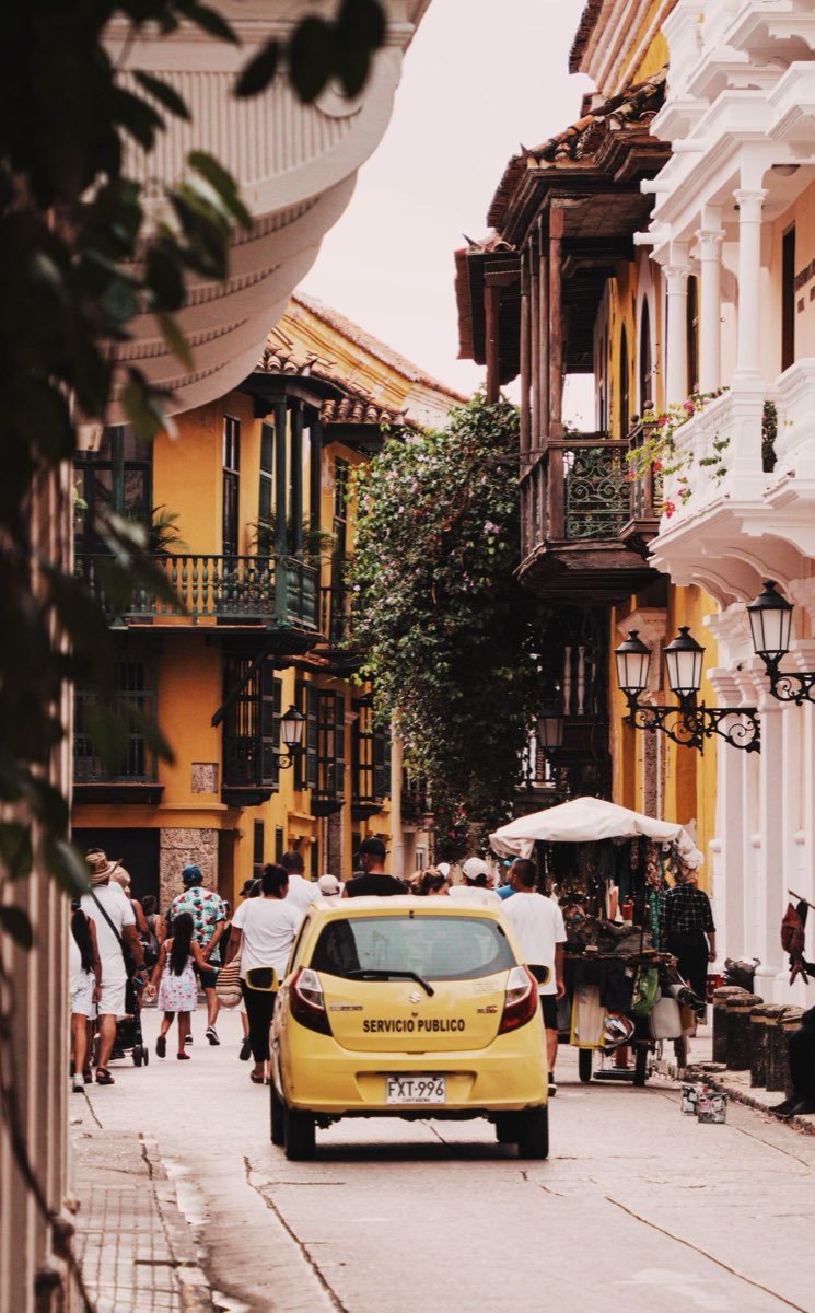 Colourful colonial houses in Cartagena, Colombia