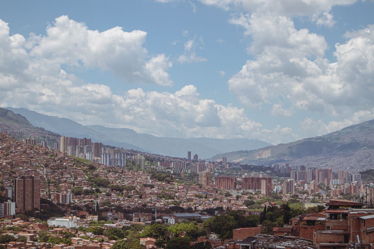 Medellin spread across the Aburra Valley, Colombia