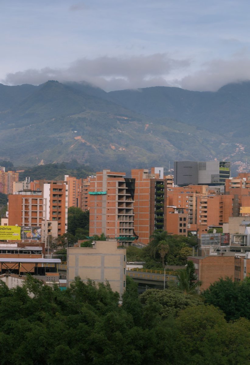 Medellin skyline in the Aburra Valley, Colombia