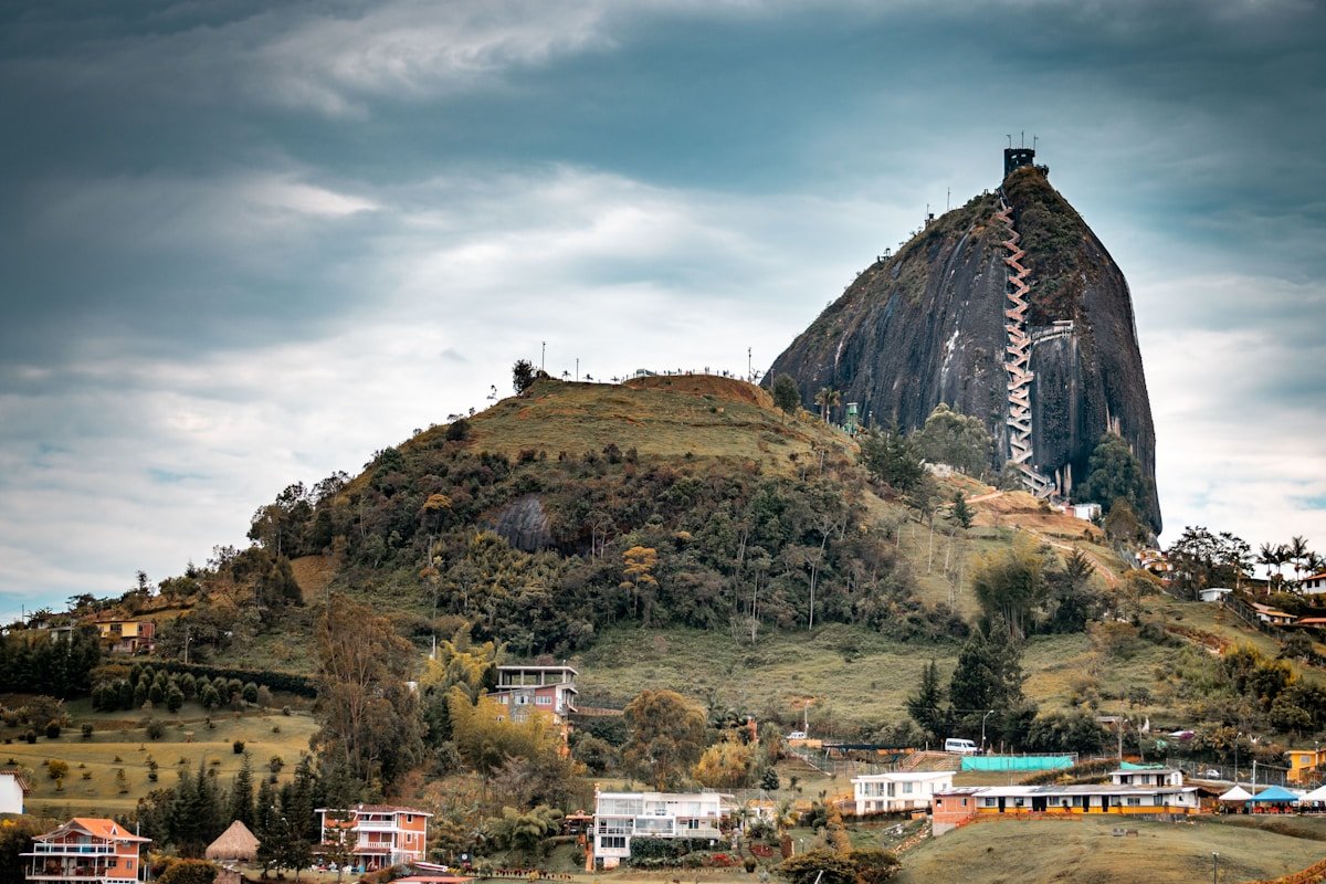 La Piedra del Peñol granite monolith with stairs in Guatapé, Colombia